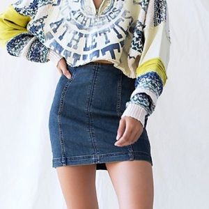 Free People Modern Femme Denim Skirt
